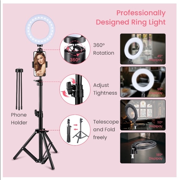 Victsing LED Ring Light with Tripods and selfie stick. NWT - Picture 5 of 6